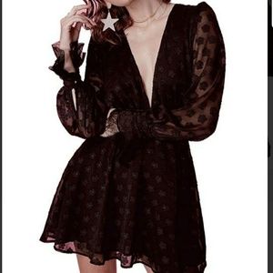 For love and lemons black mini dress